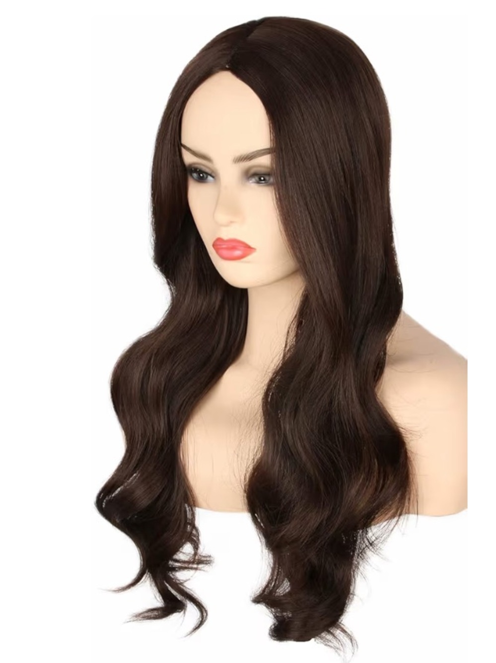Dark Brown Long Wavy Women's Wig